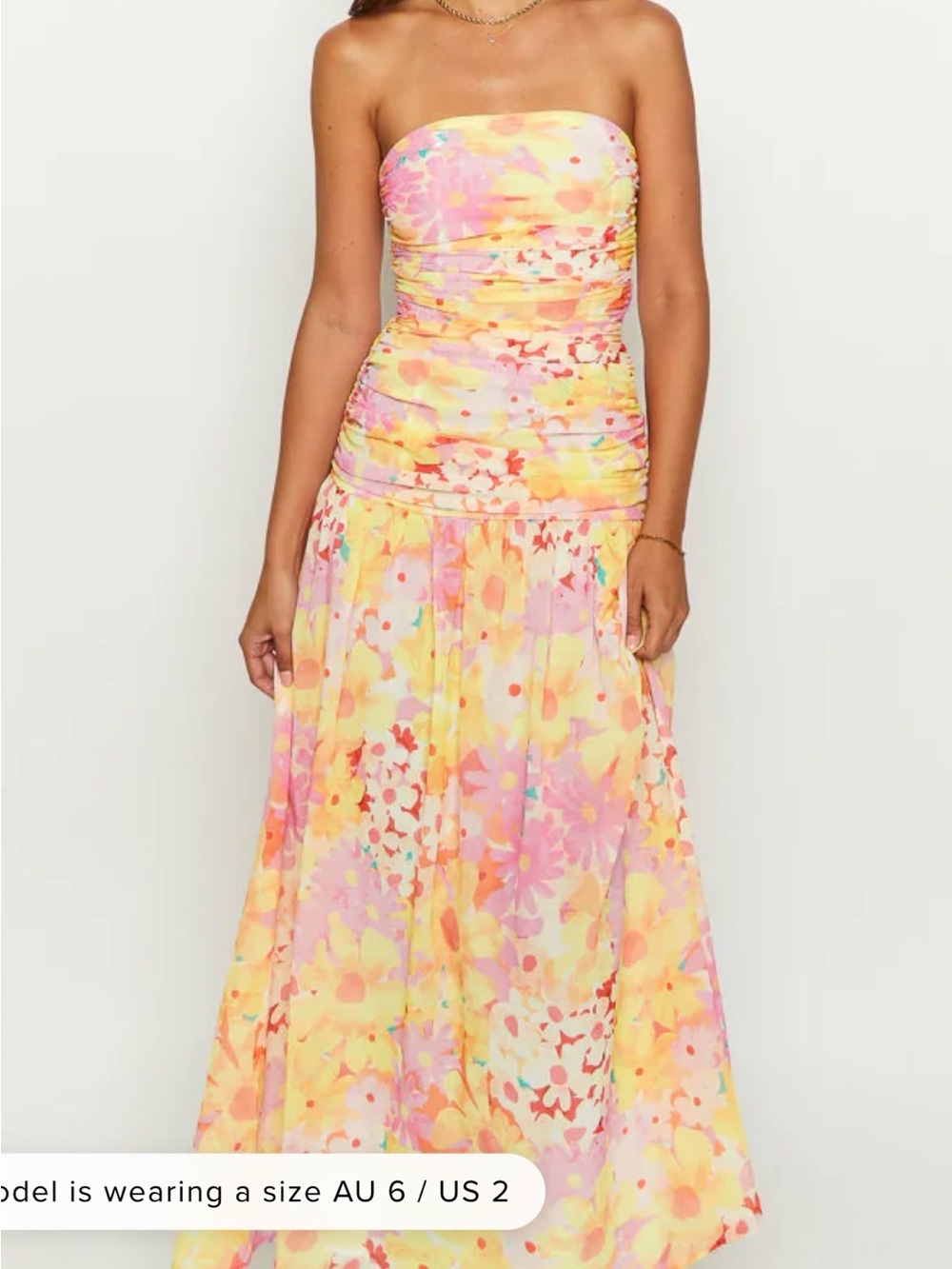 Beginning Boutique Cream and Pink Abstract Print Maxi Dress